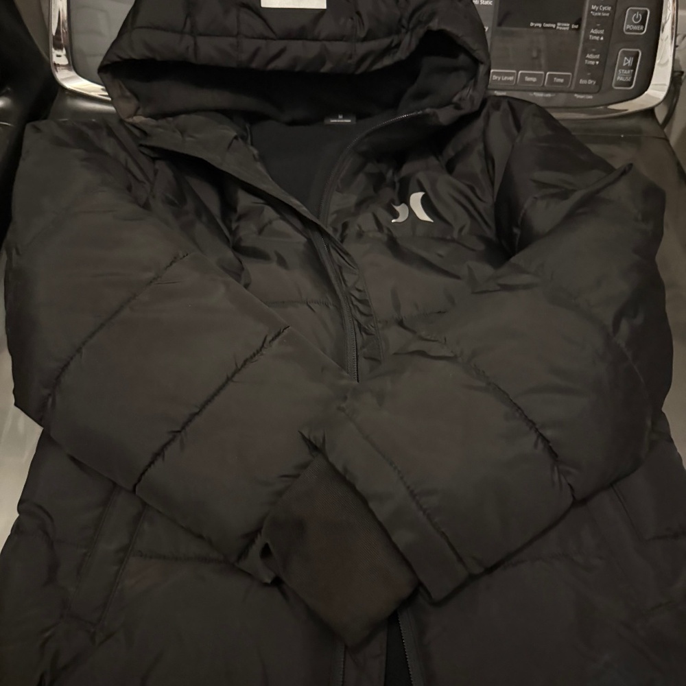 Hurley Black Puffer Jacket with Hood NWOT